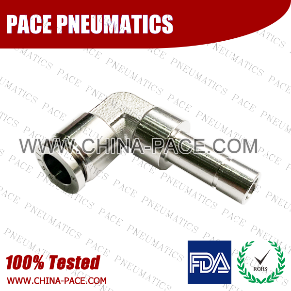 Stainless Steel Push To Connect Fittings, SS Push In Fittings Push Plug Elbow